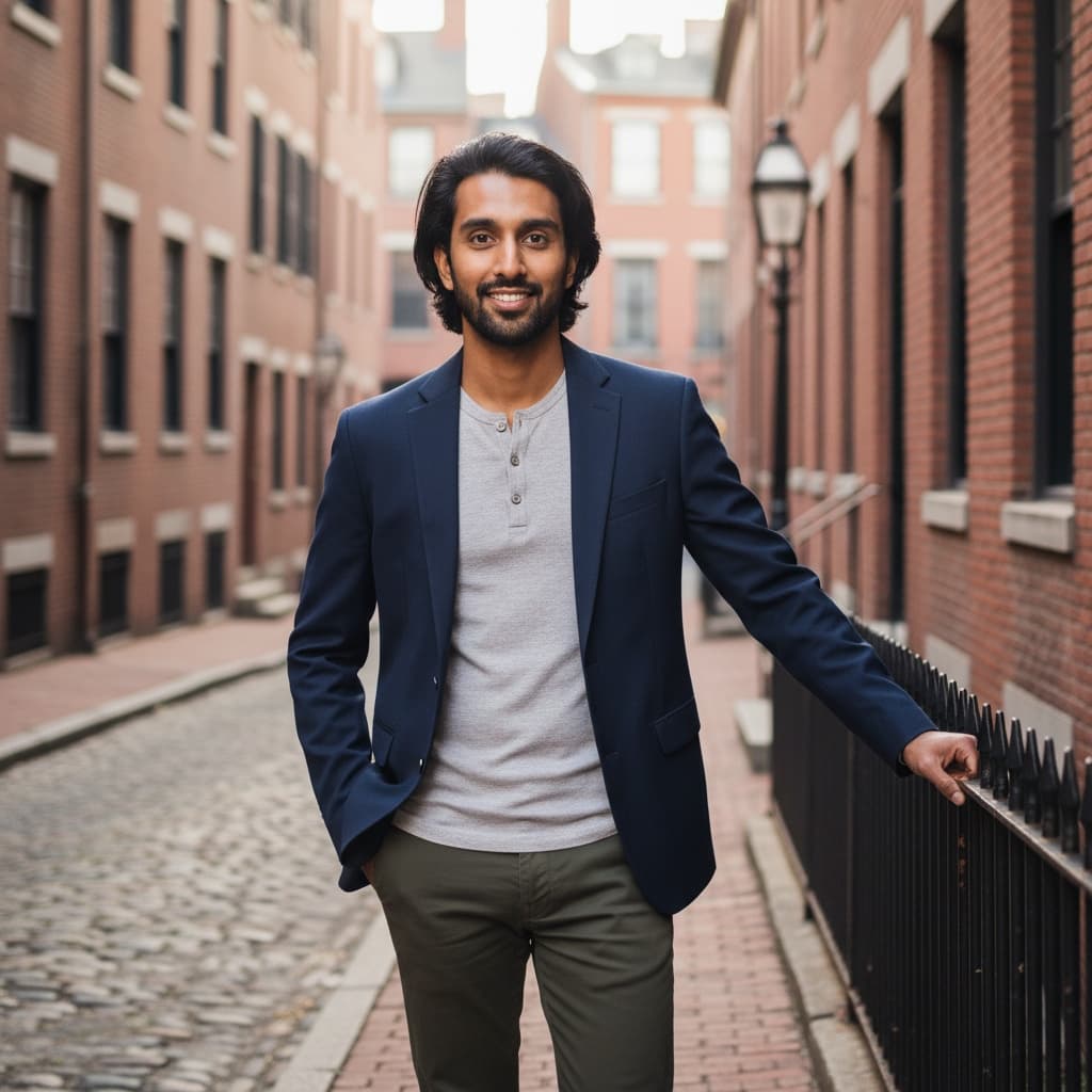 slim indian man north end italian quarter 66570478
