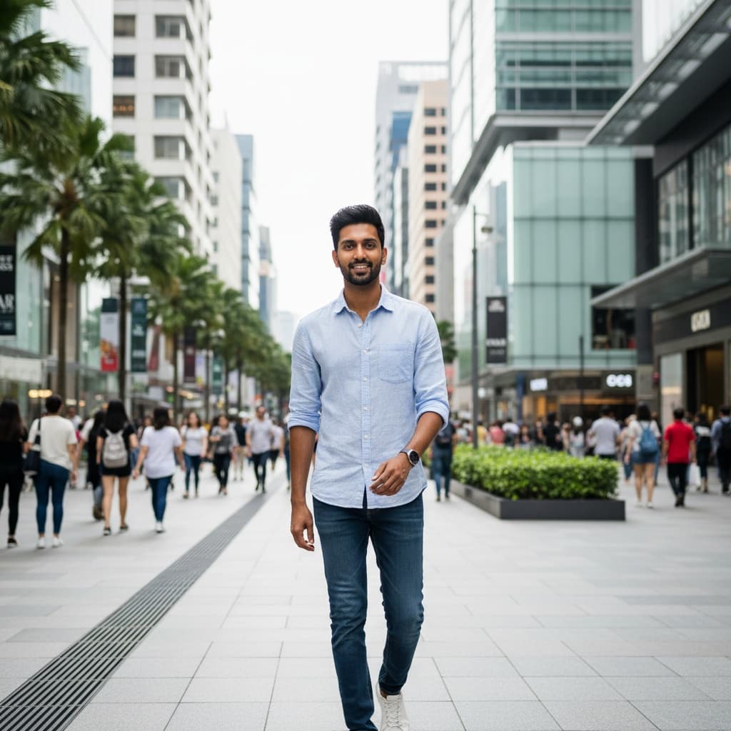 slim indian man orchard road shopping 93450467