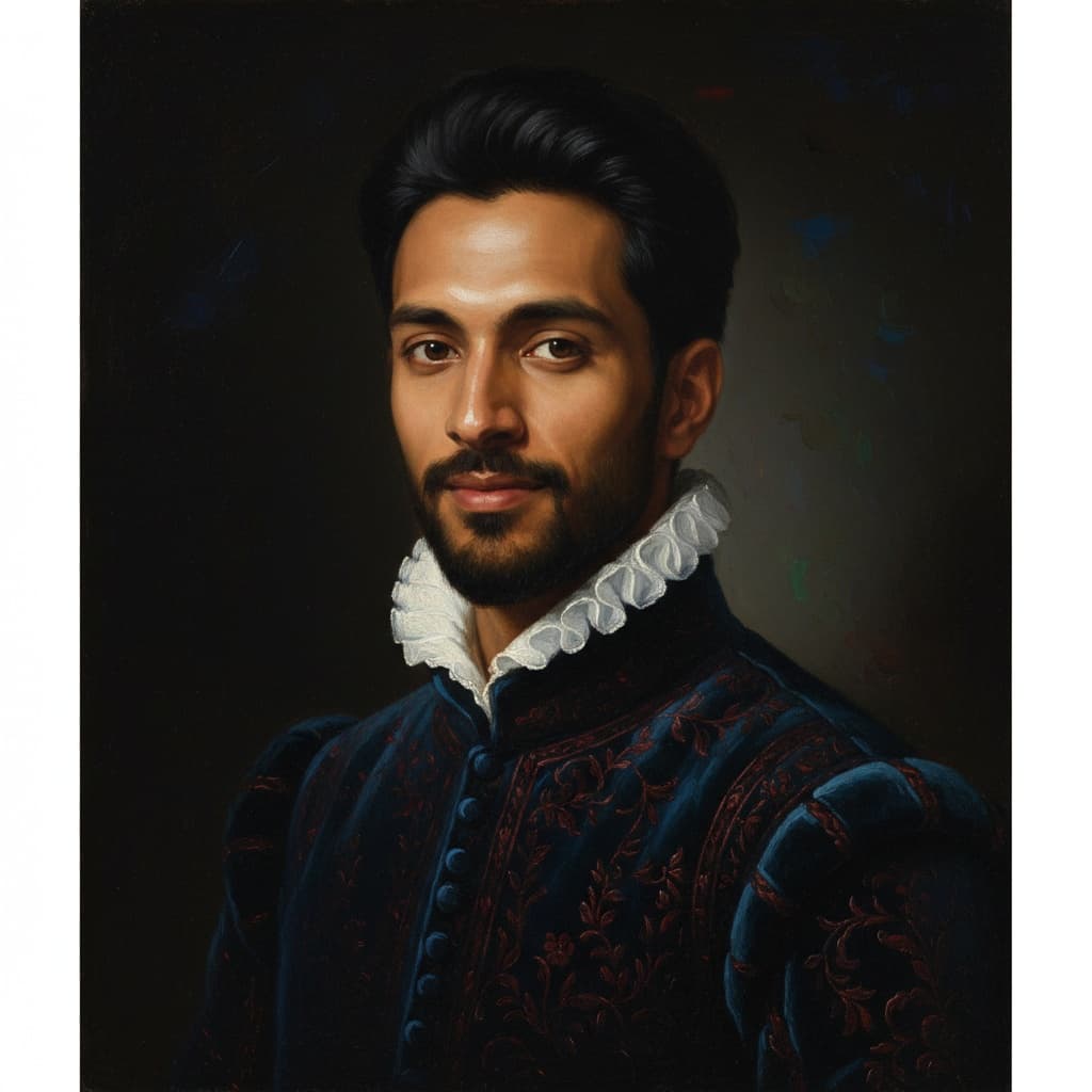 slim indian man three quarter dark background 79294141