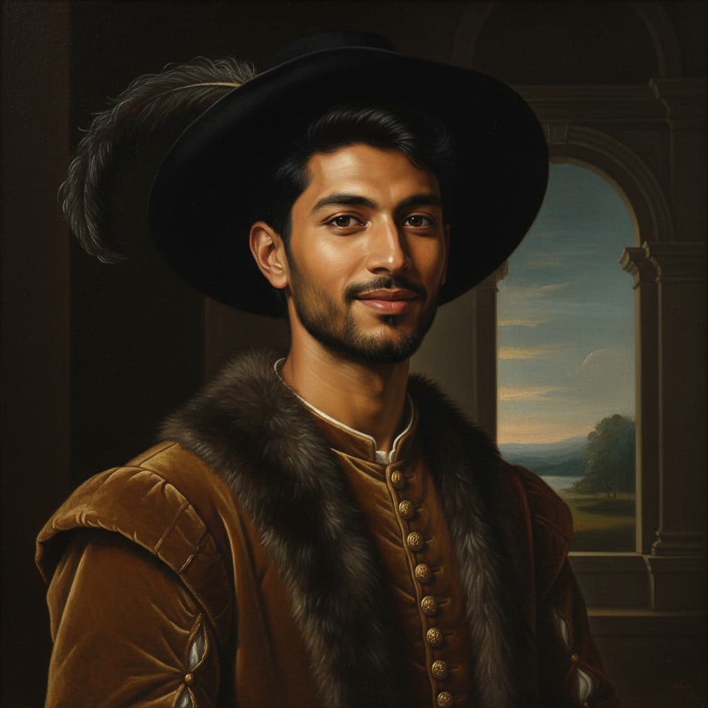 slim indian man wealthy merchant portrait 92729692