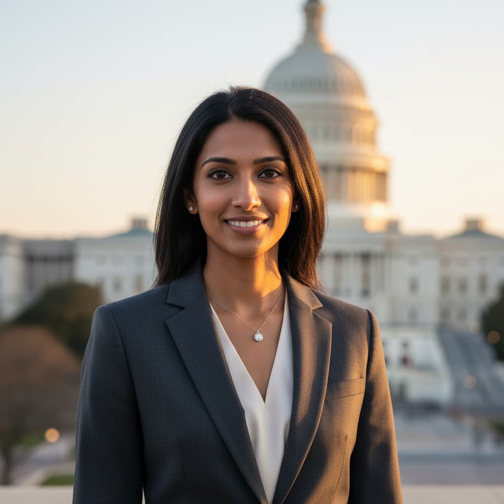 slim indian woman capitol building portrait 80140364