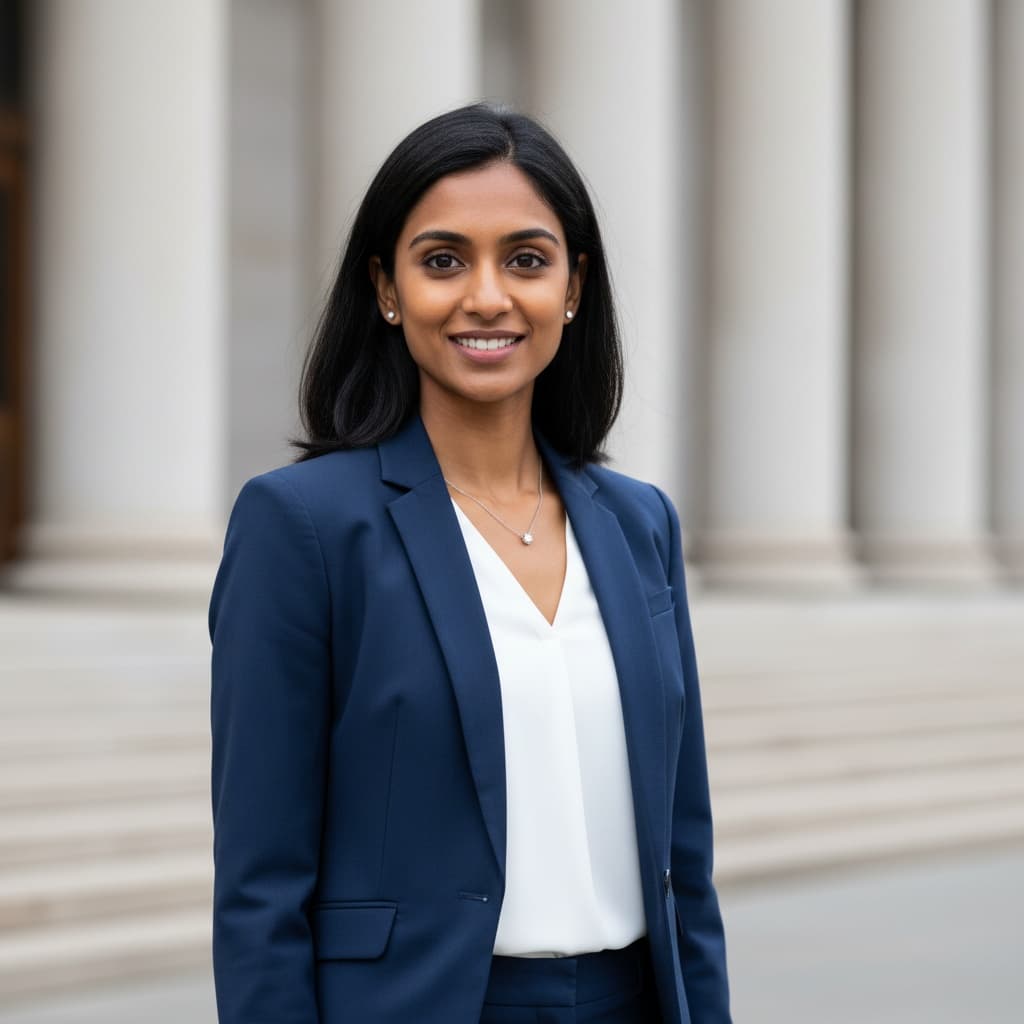 slim indian woman courthouse exterior authority 28891137