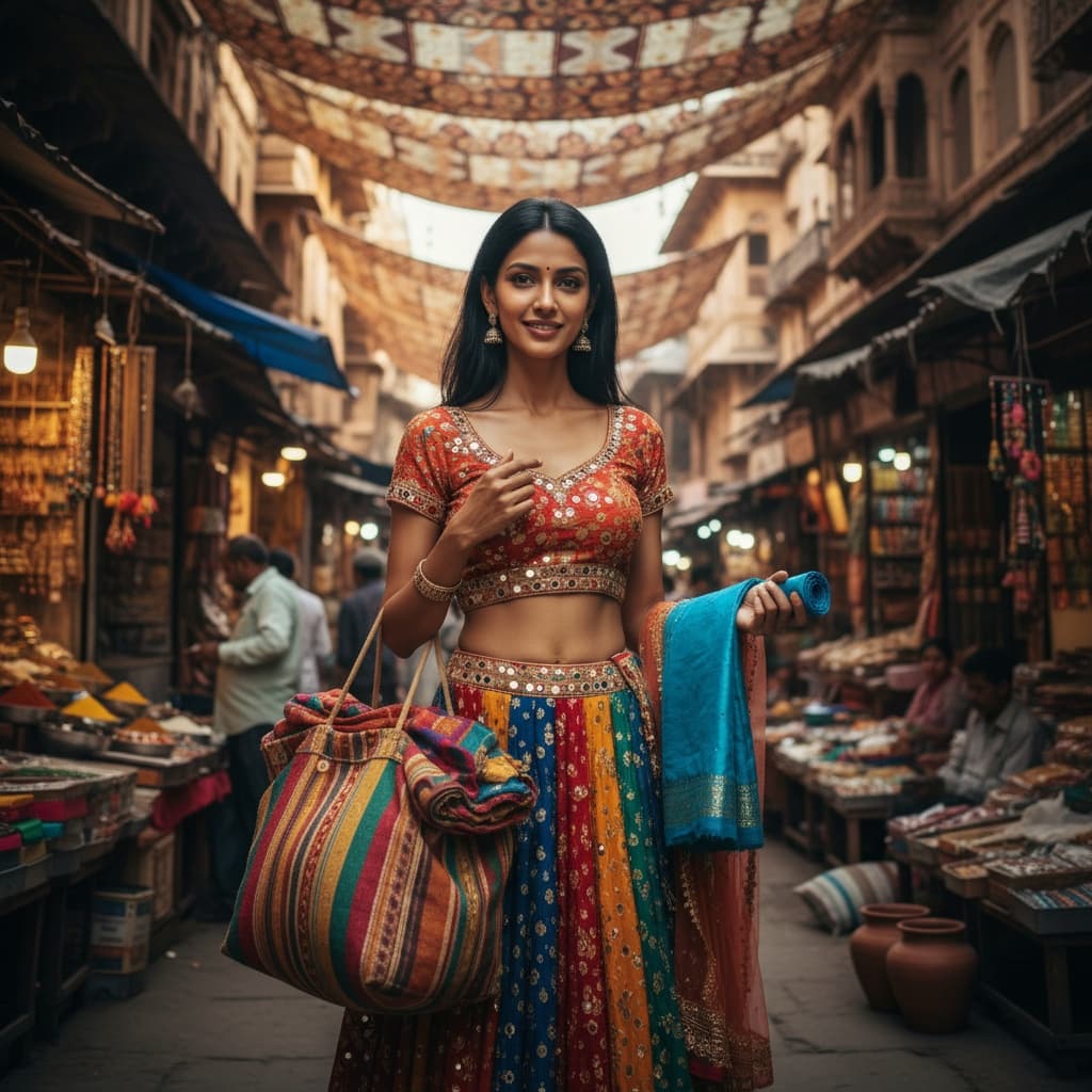 slim indian woman indian marketplace cultural 98948851