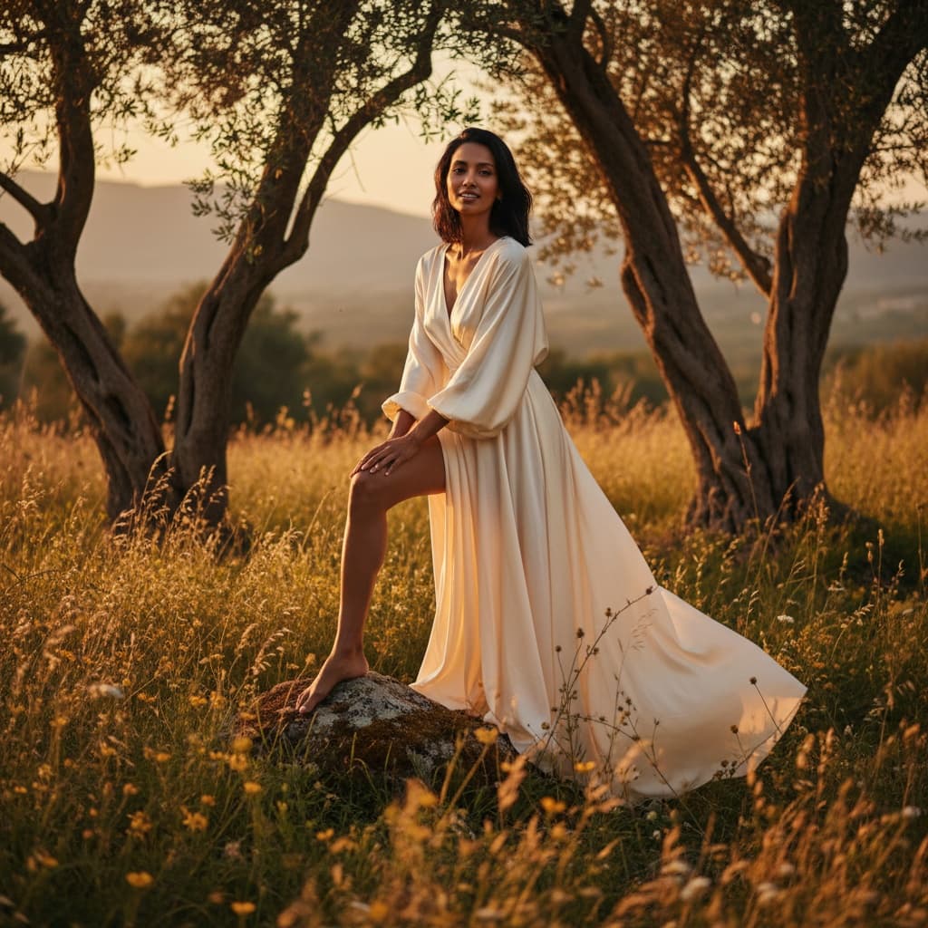 slim indian woman outdoor nature fashion editorial 47687738