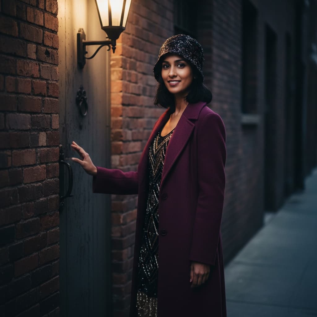 slim indian woman prohibition alley entrance 93142618