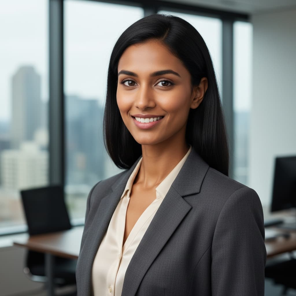 slim indian woman three quarter confident pose 52728267