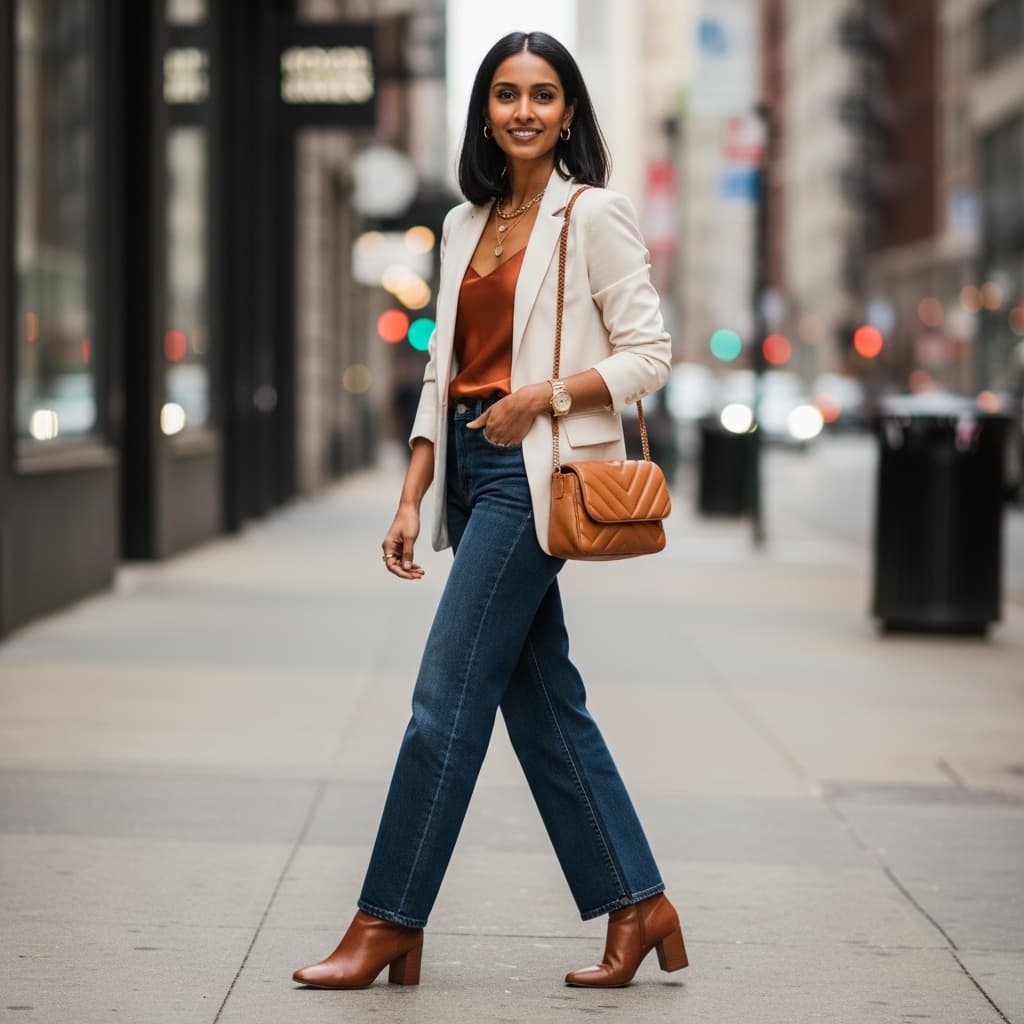 slim indian woman urban street style full body 93698742