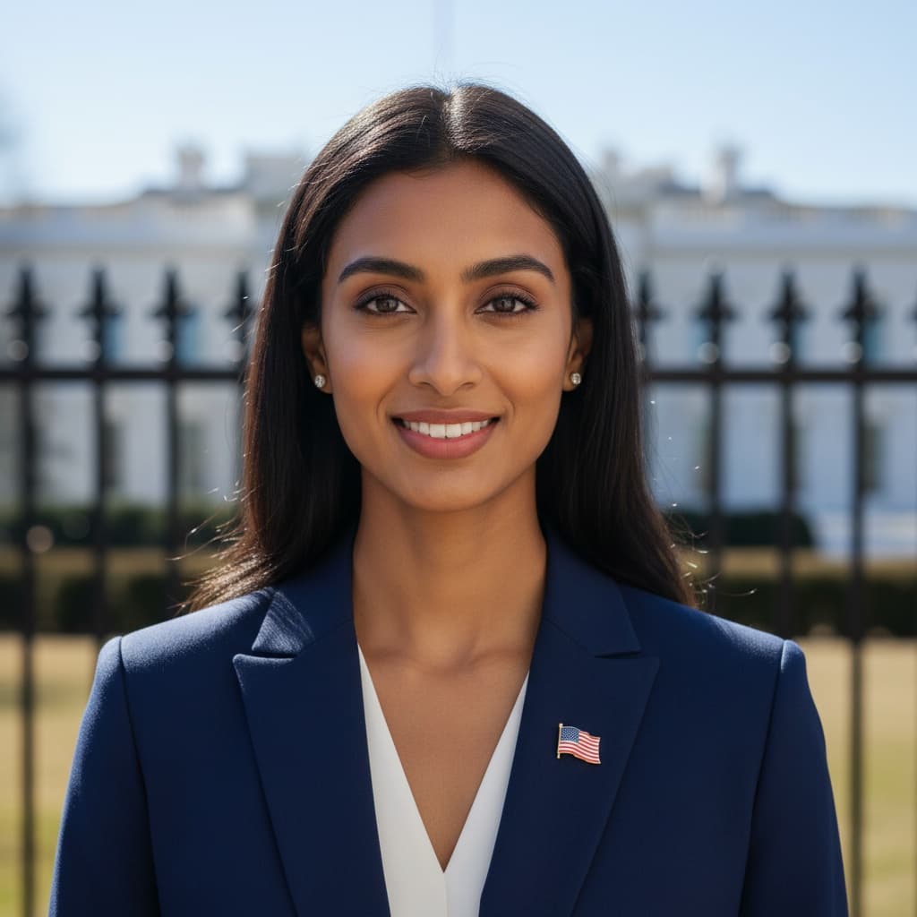 slim indian woman white house exterior 76325435