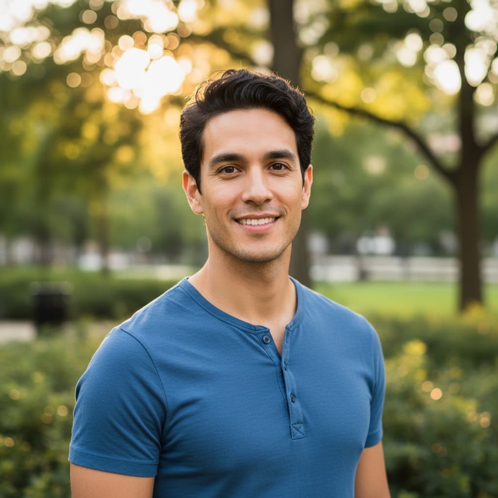 slim latino man casual outdoor smile 16671249