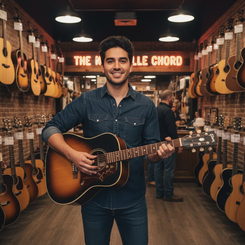 slim latino man music row guitar shop 33214256