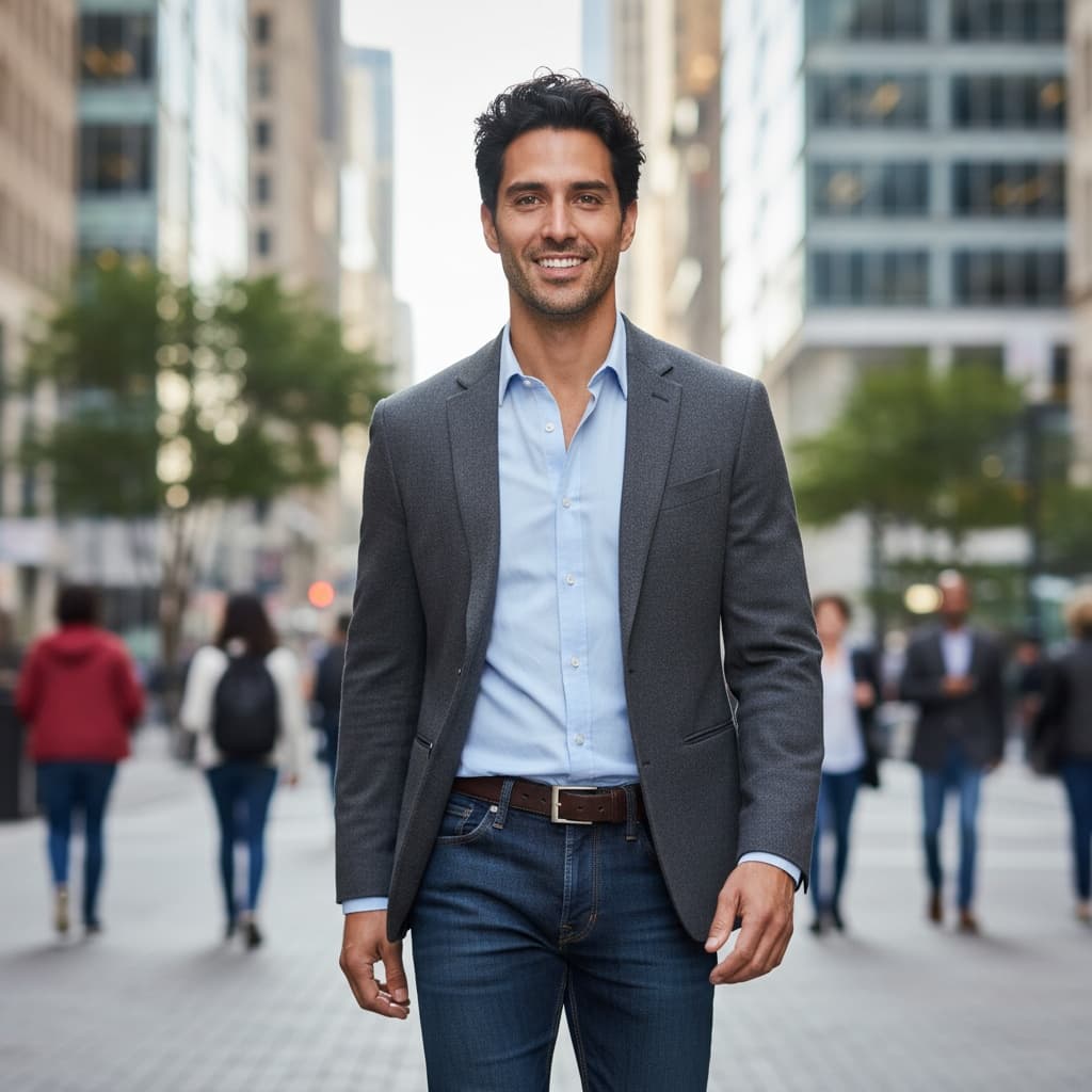 slim latino man outdoor walking motion energy 10729350