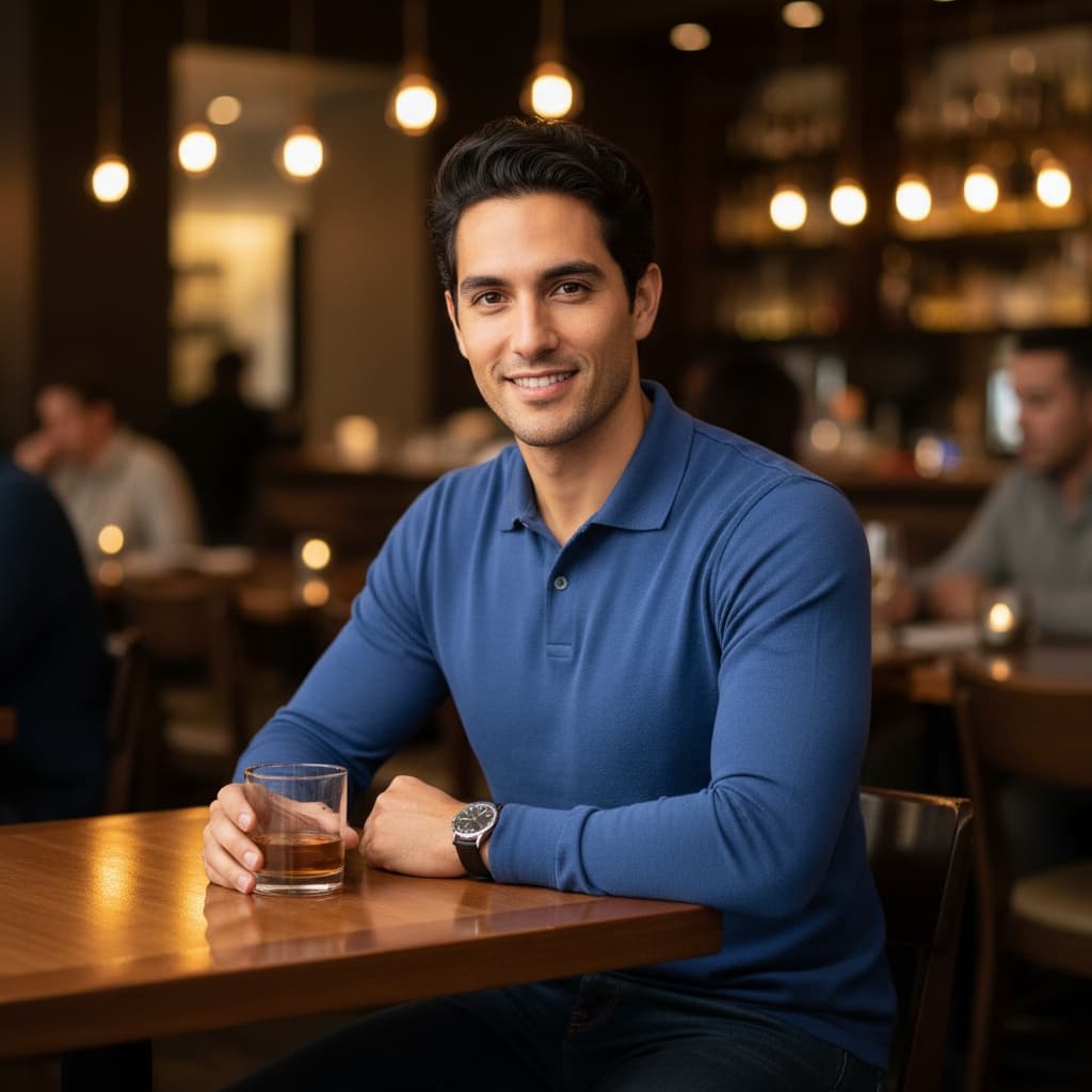 slim latino man restaurant bar social 83954359