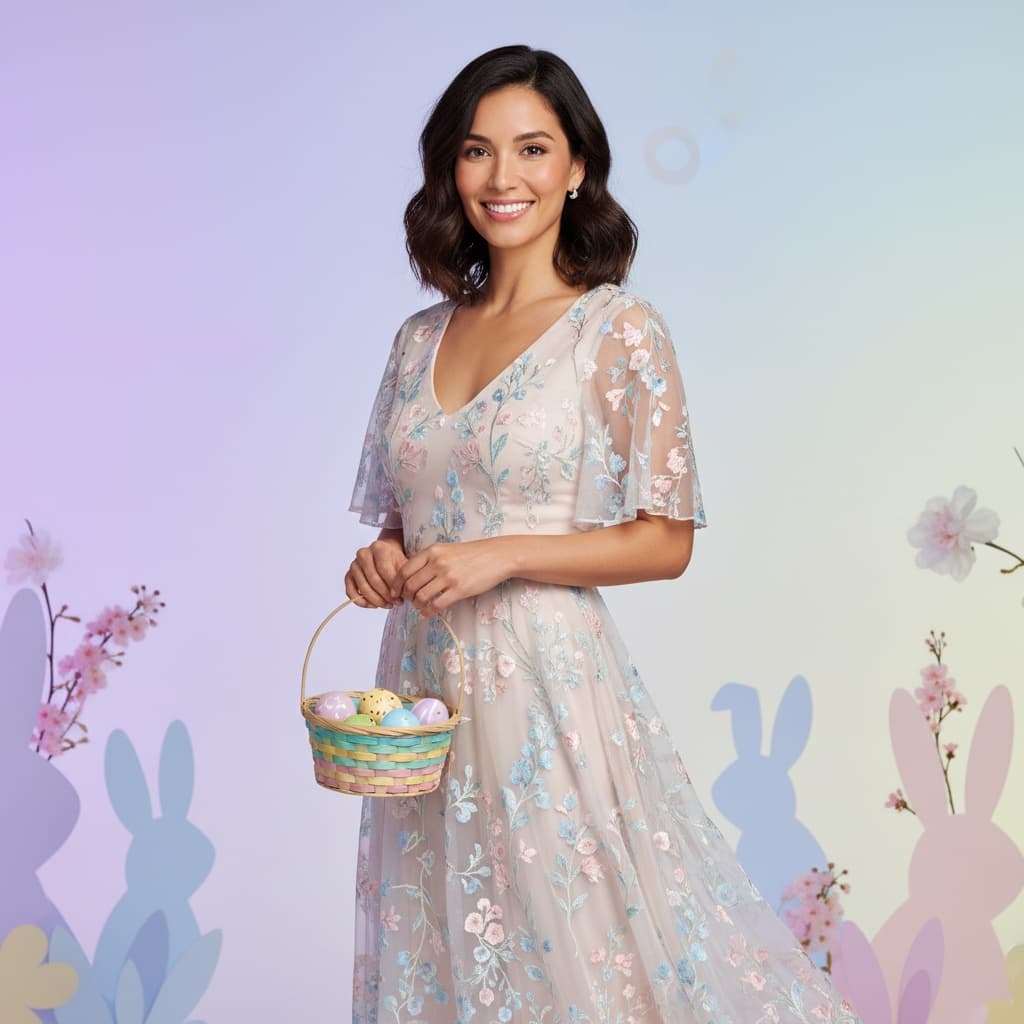 slim latino woman pastel backdrop studio easter 51292512