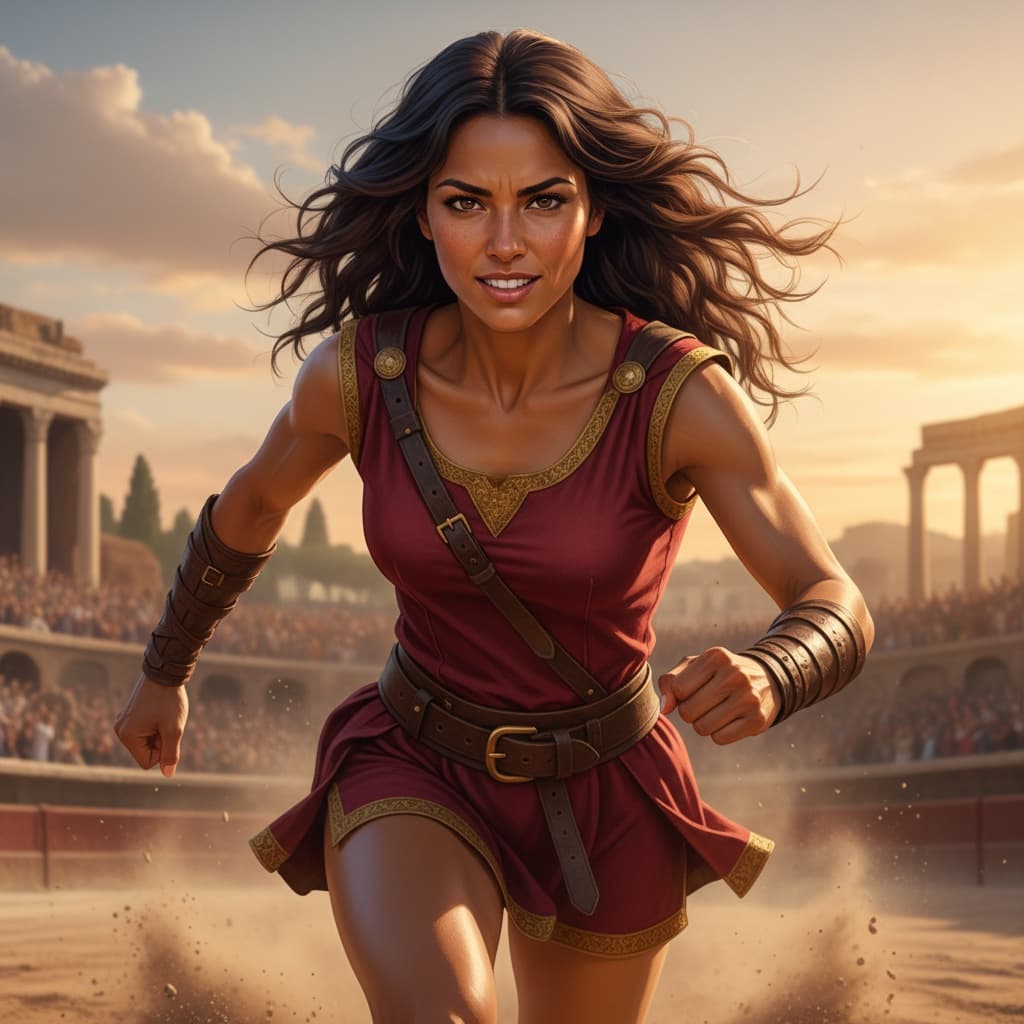 slim latino woman roman charioteer circus 36352654