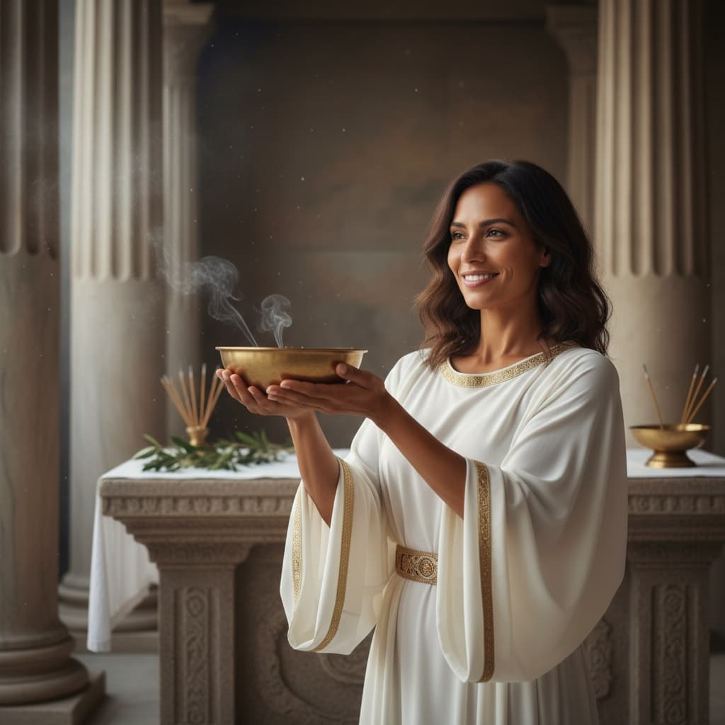 slim latino woman roman temple priest 17160411