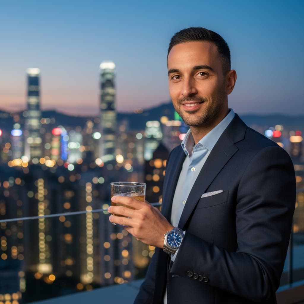 slim middle_eastern man icc tower rooftop luxury 16527008