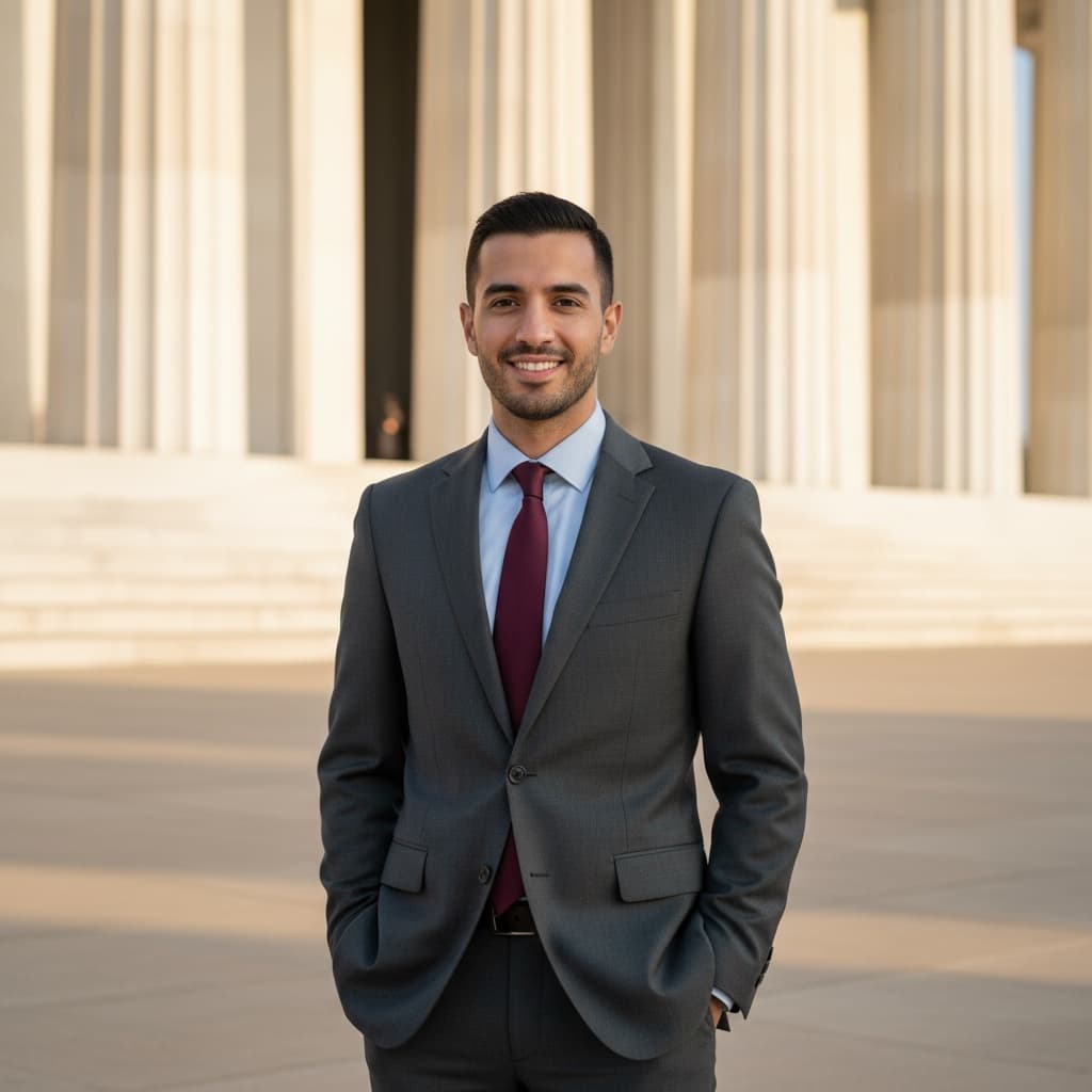 slim middle_eastern man lincoln memorial steps 79730300