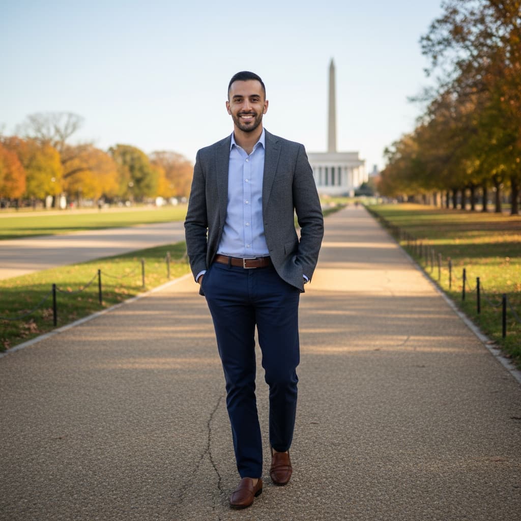 slim middle_eastern man national mall walking 12270742