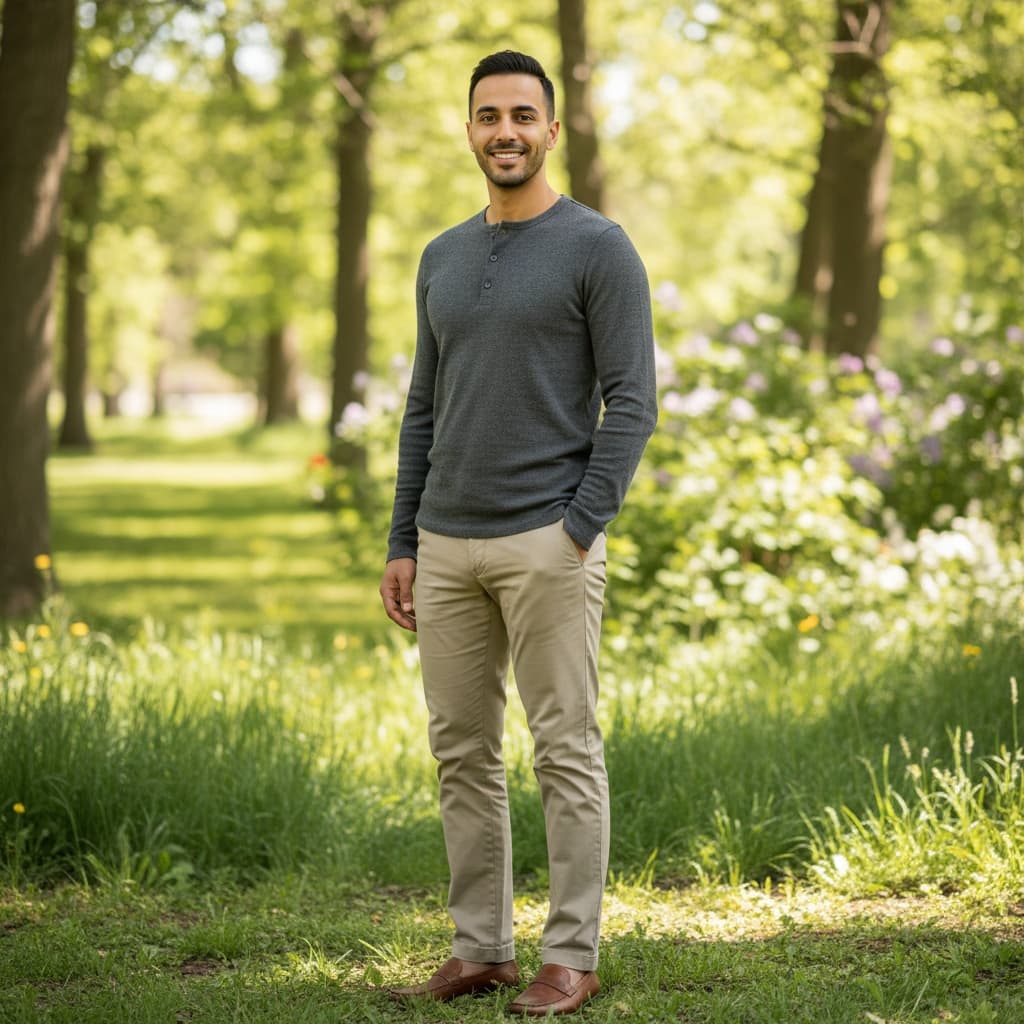 slim middle_eastern man outdoor park approachable 50129037
