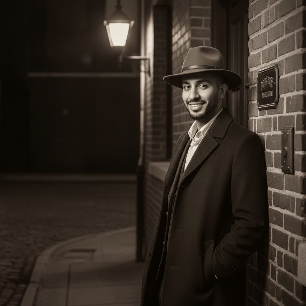 slim middle_eastern man prohibition alley entrance 39749362