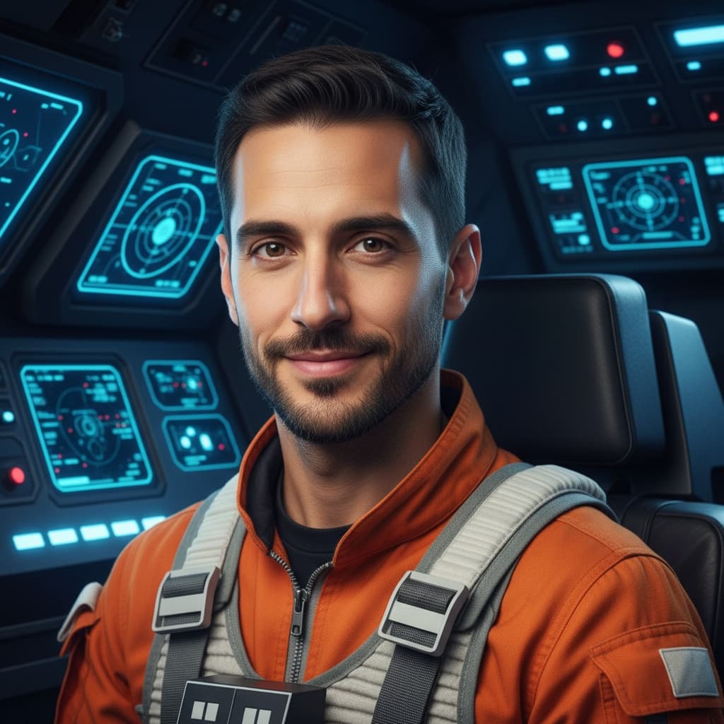 slim middle_eastern man rebel pilot cockpit 26009644