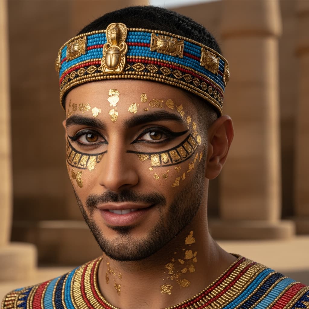 slim middle_eastern man royal makeup closeup 16789071