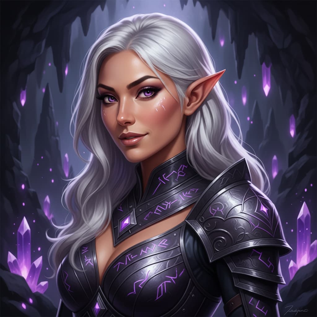 slim middle_eastern woman dark elf portrait 19156623