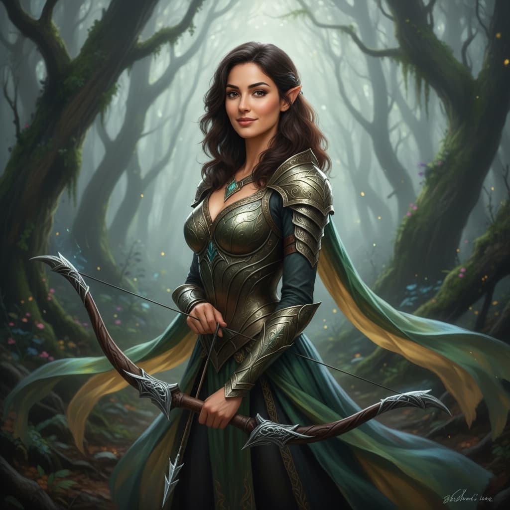 slim middle_eastern woman elven archer ethereal 59583167
