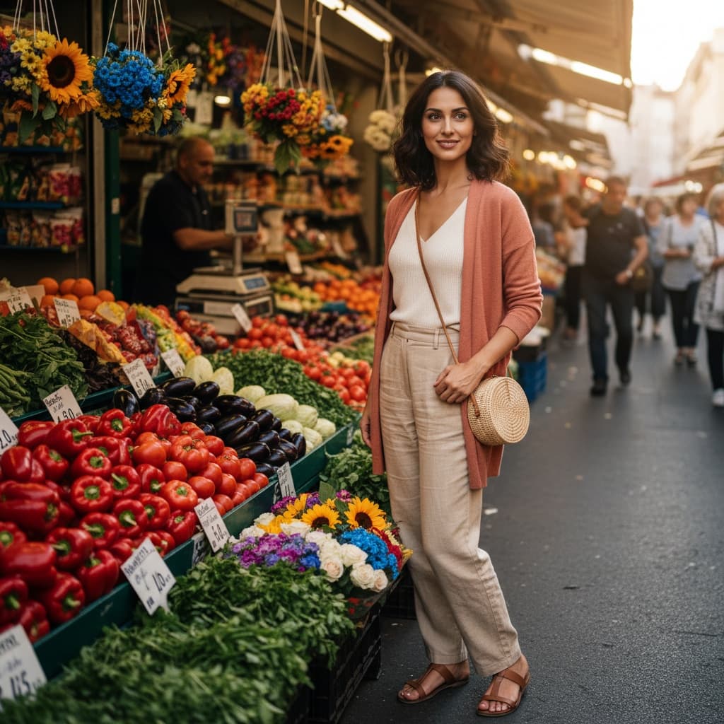 slim middle_eastern woman naschmarkt outdoor market 36719960