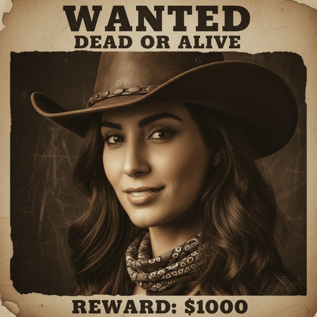 slim middle_eastern woman wanted poster style 62330677