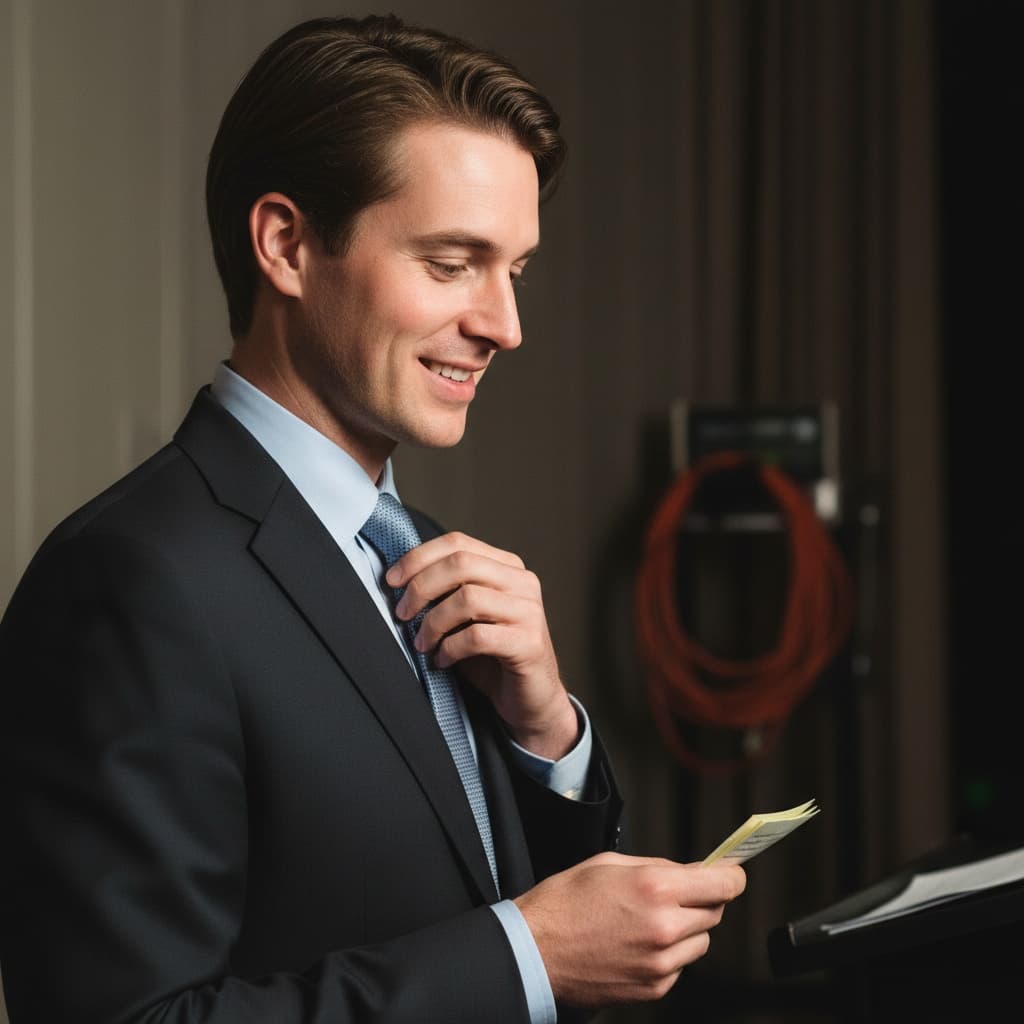 slim white man backstage preparation portrait 85935308