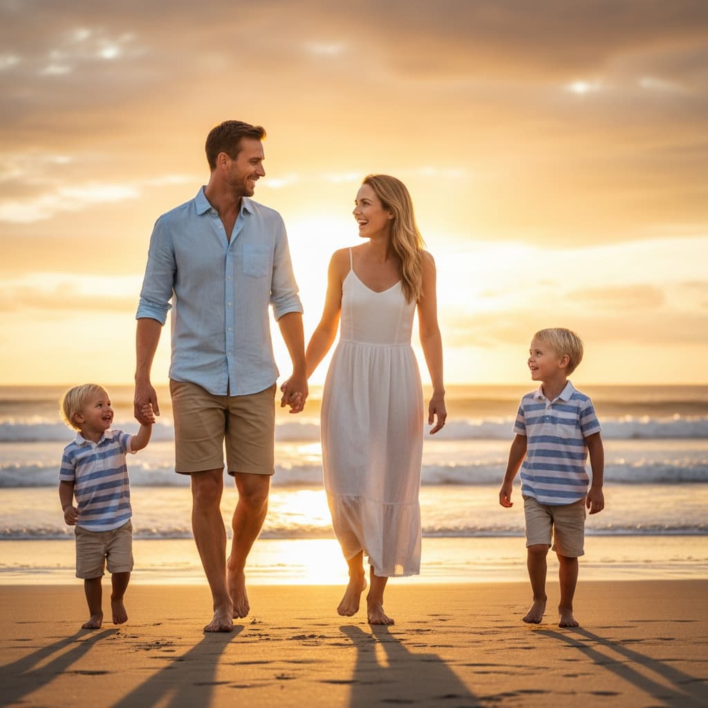 slim white man beach sunset candid 64536155