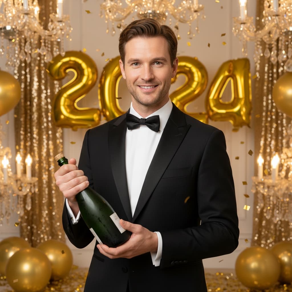 slim white man champagne bottle glamour 58002180