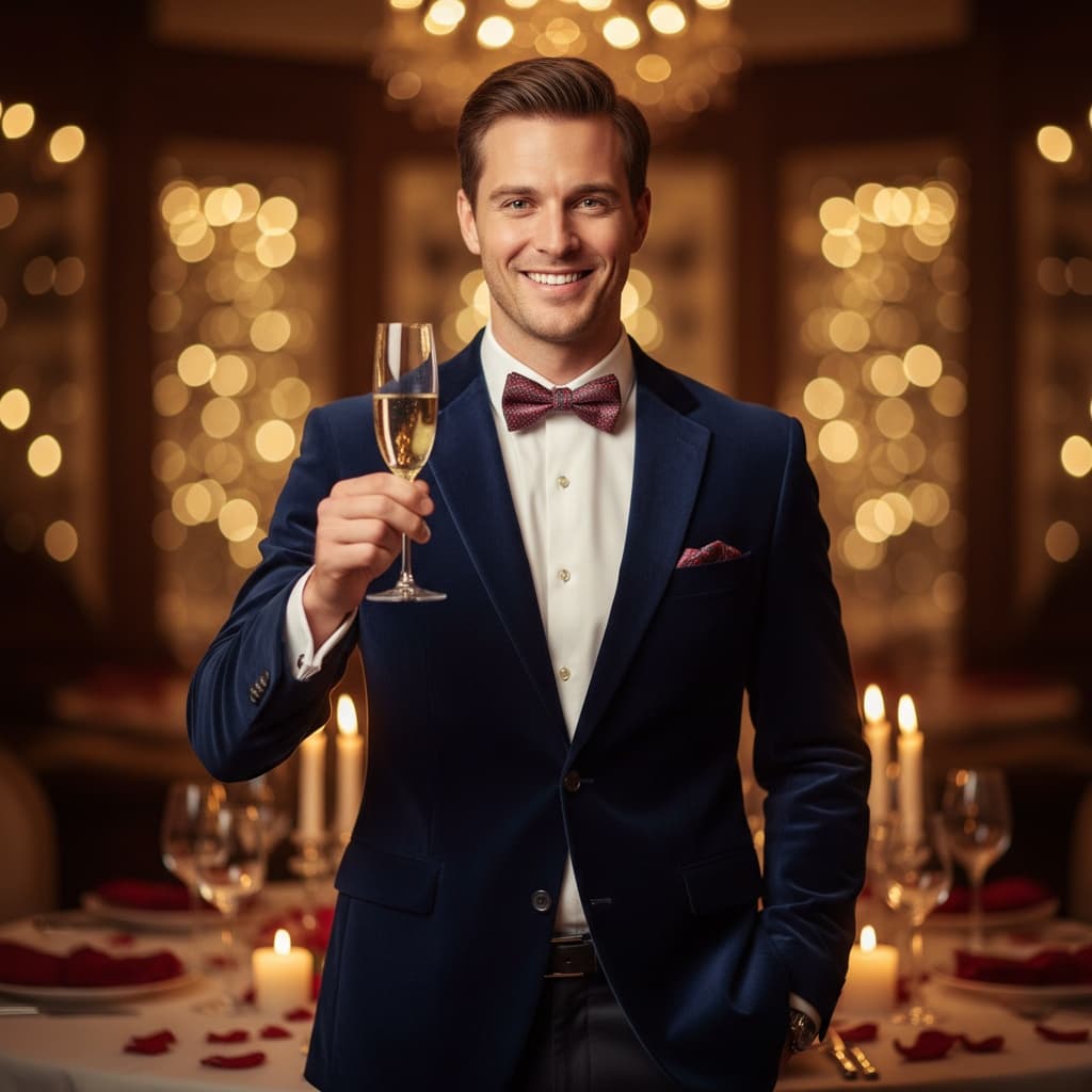 slim white man champagne celebration 99083220