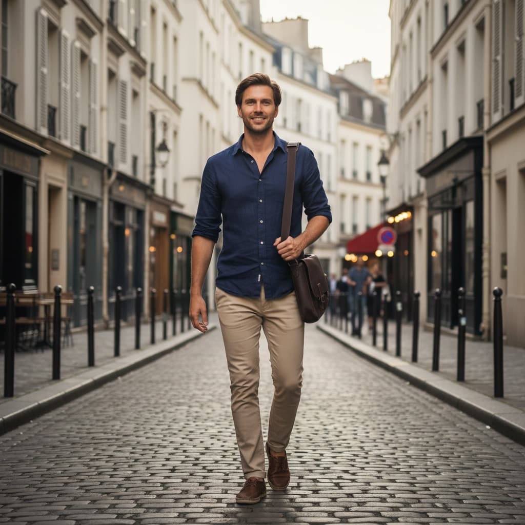 slim white man cobblestone street marais 59774033