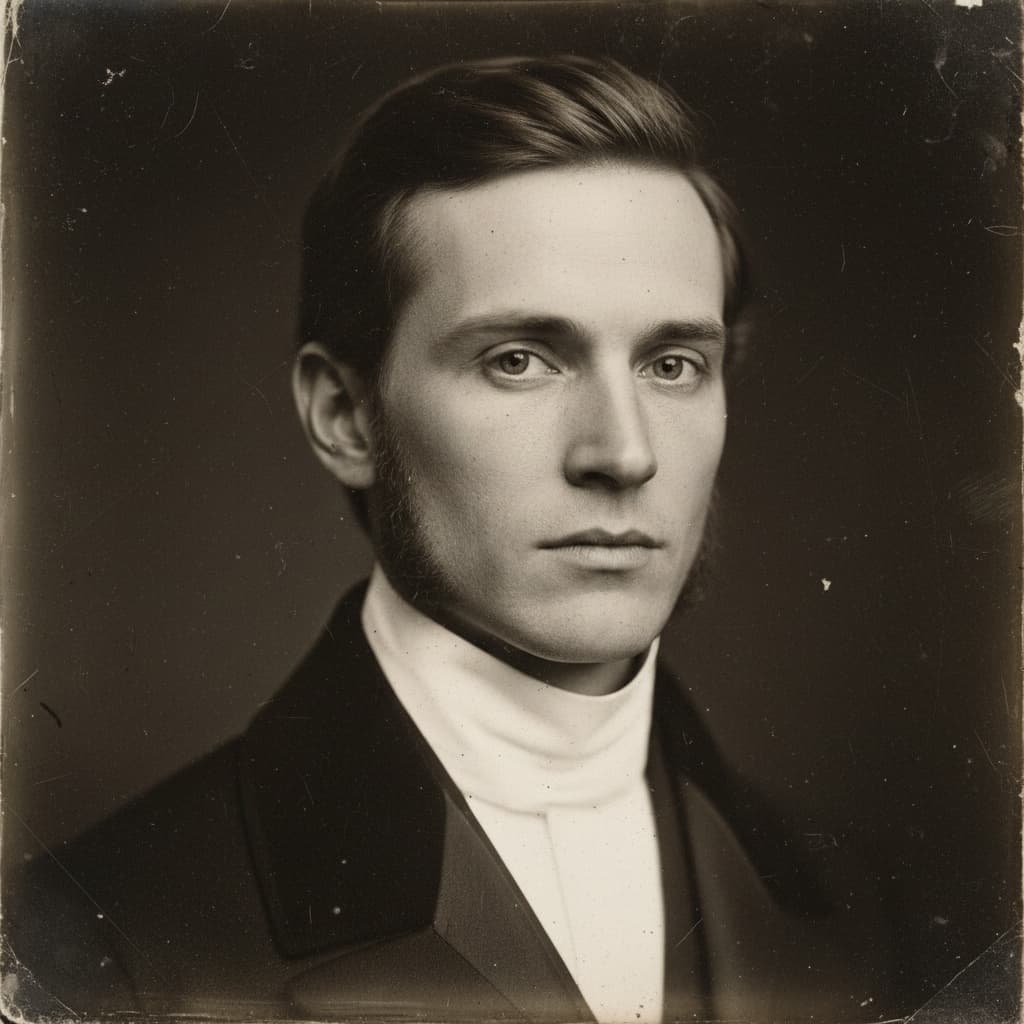 slim white man daguerreotype close up 42106078