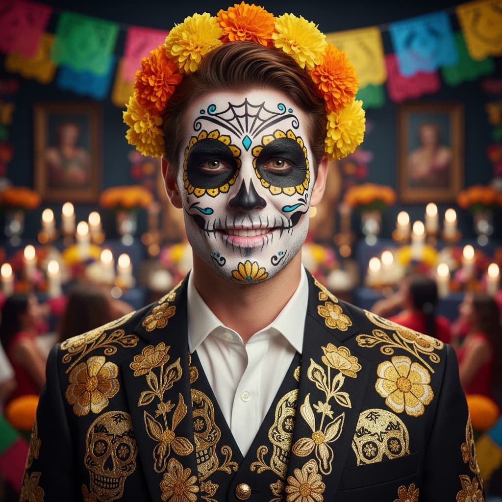 slim white man day of dead celebration 85204778
