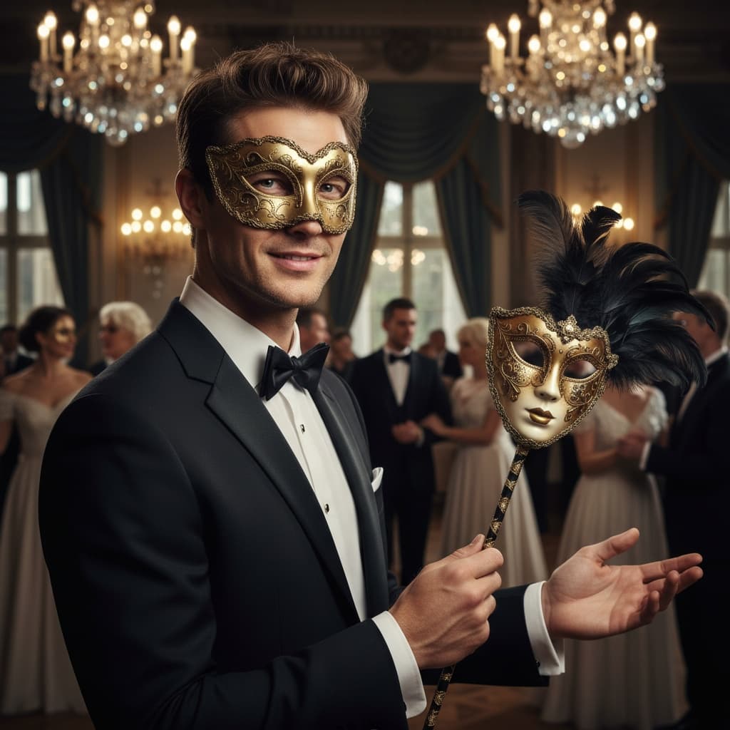 slim white man elegant masquerade ball 24470095