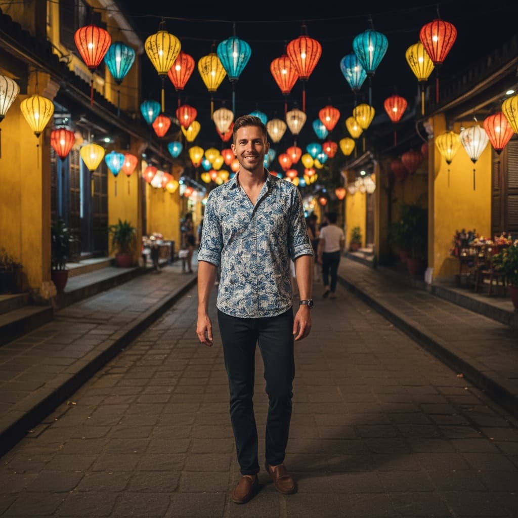 slim white man hoi an lantern street 67205262