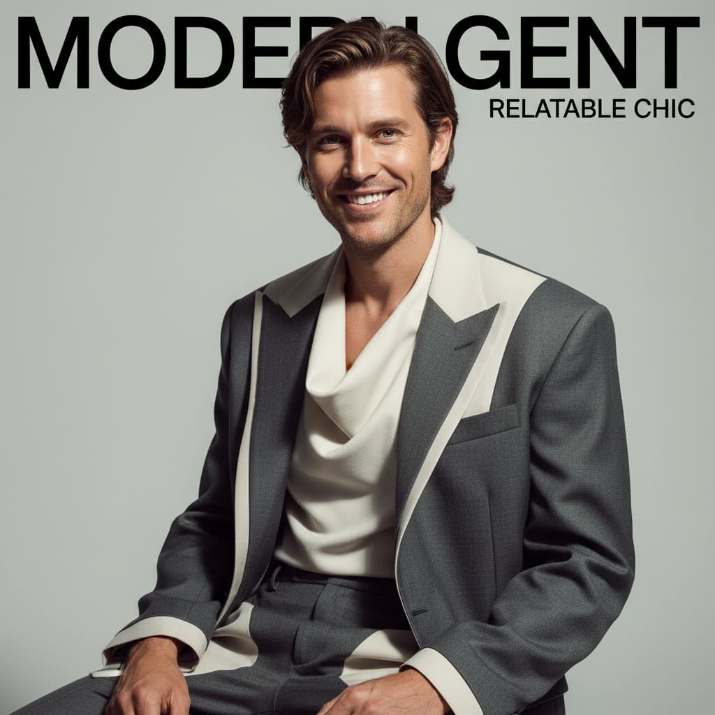 slim white man minimalist studio portrait 83645592