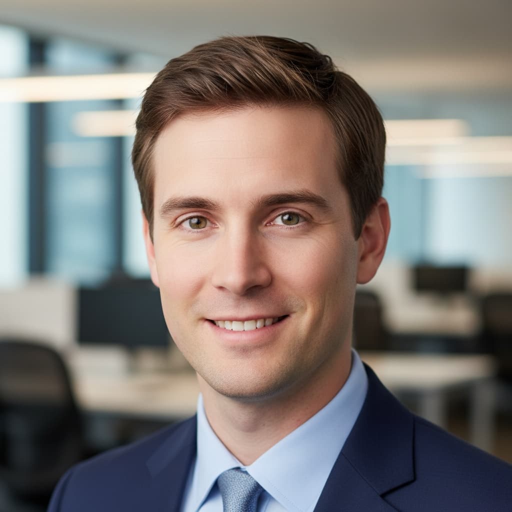 slim white man modern office blur 24980946