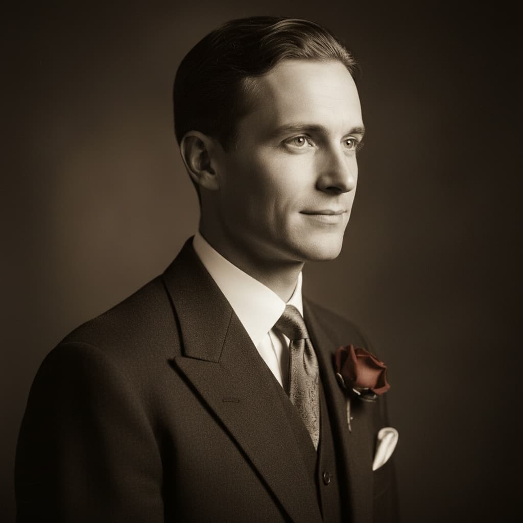 slim white man prohibition era portrait studio 80319987