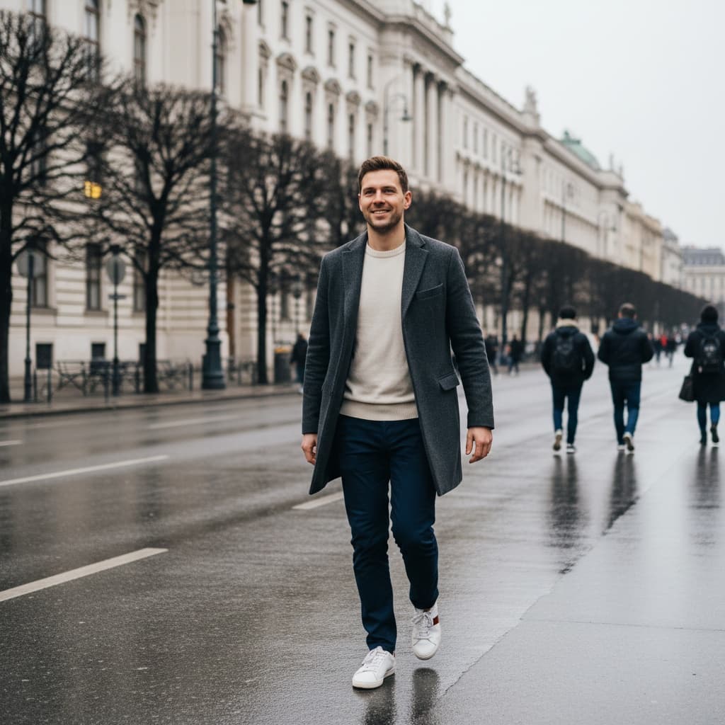 slim white man ringstrasse boulevard walk 95052546