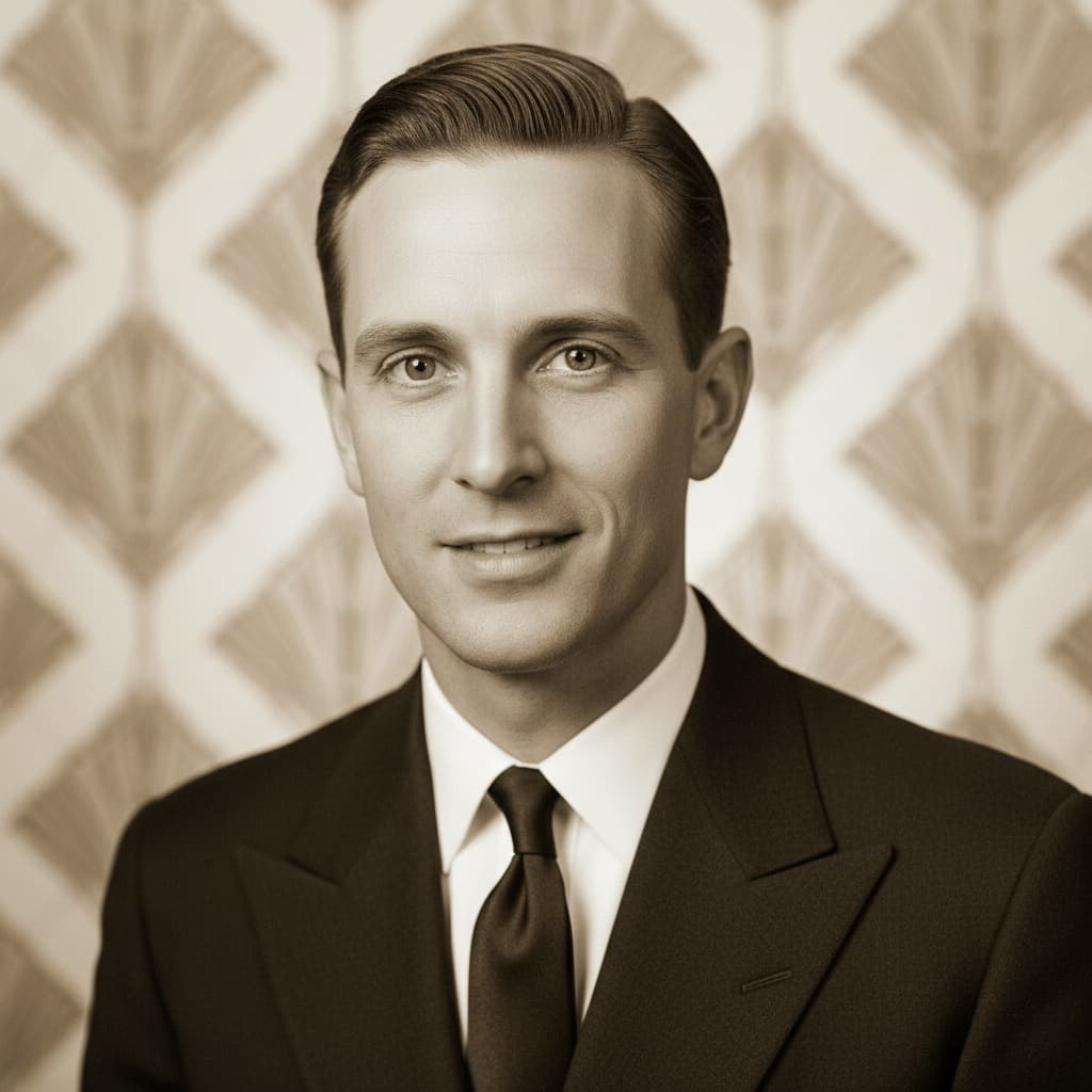 slim white man roaring twenties headshot 25959659