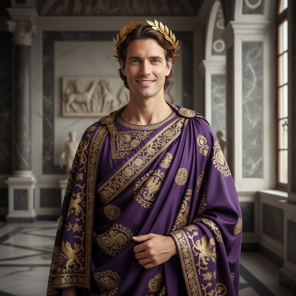 slim white man roman emperor laurel crown 19371223