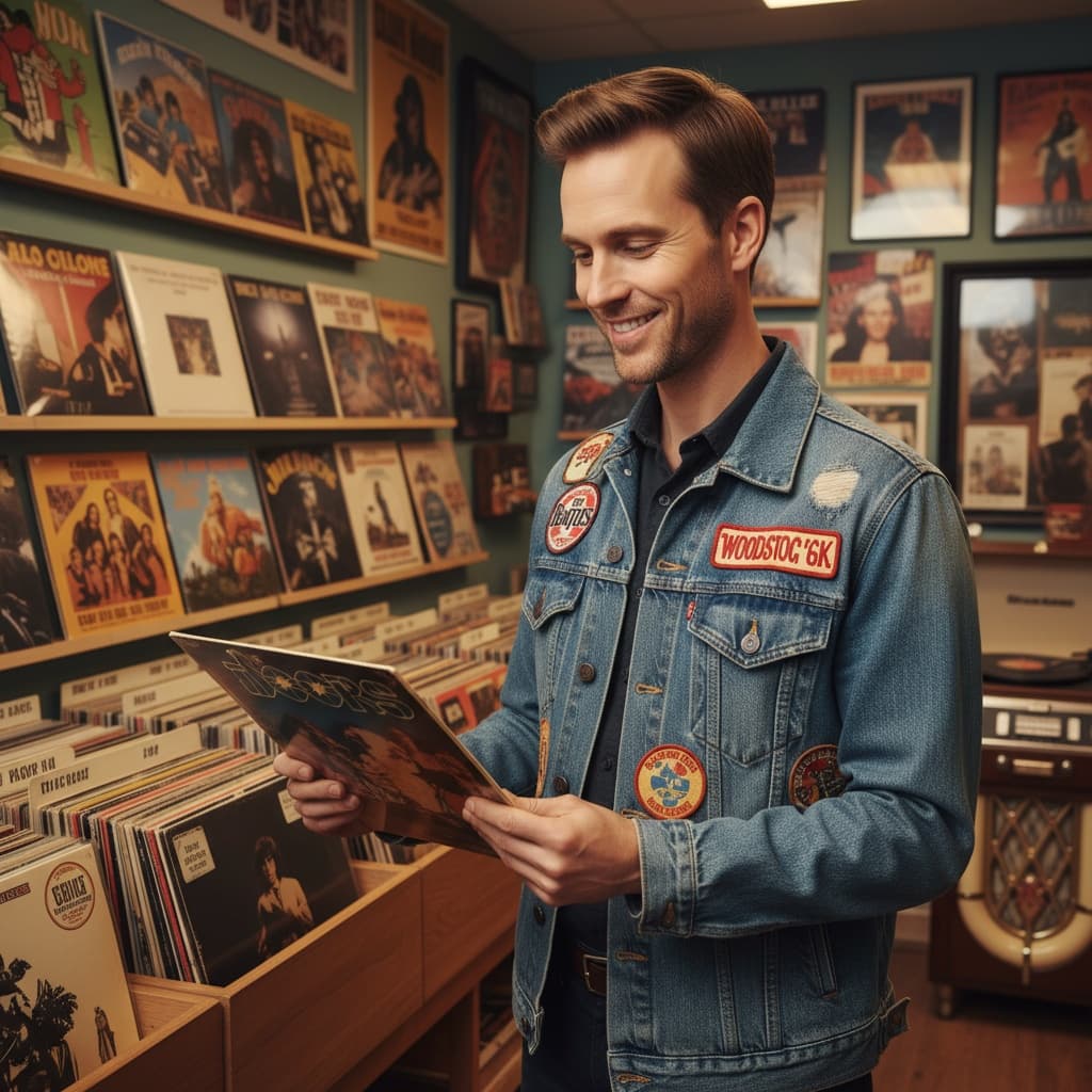 slim white man vintage record store vibe 43550142