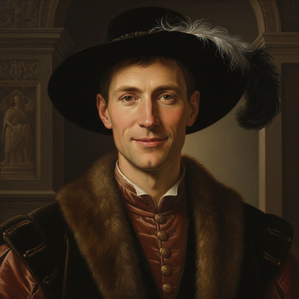 slim white man wealthy merchant portrait 61719099
