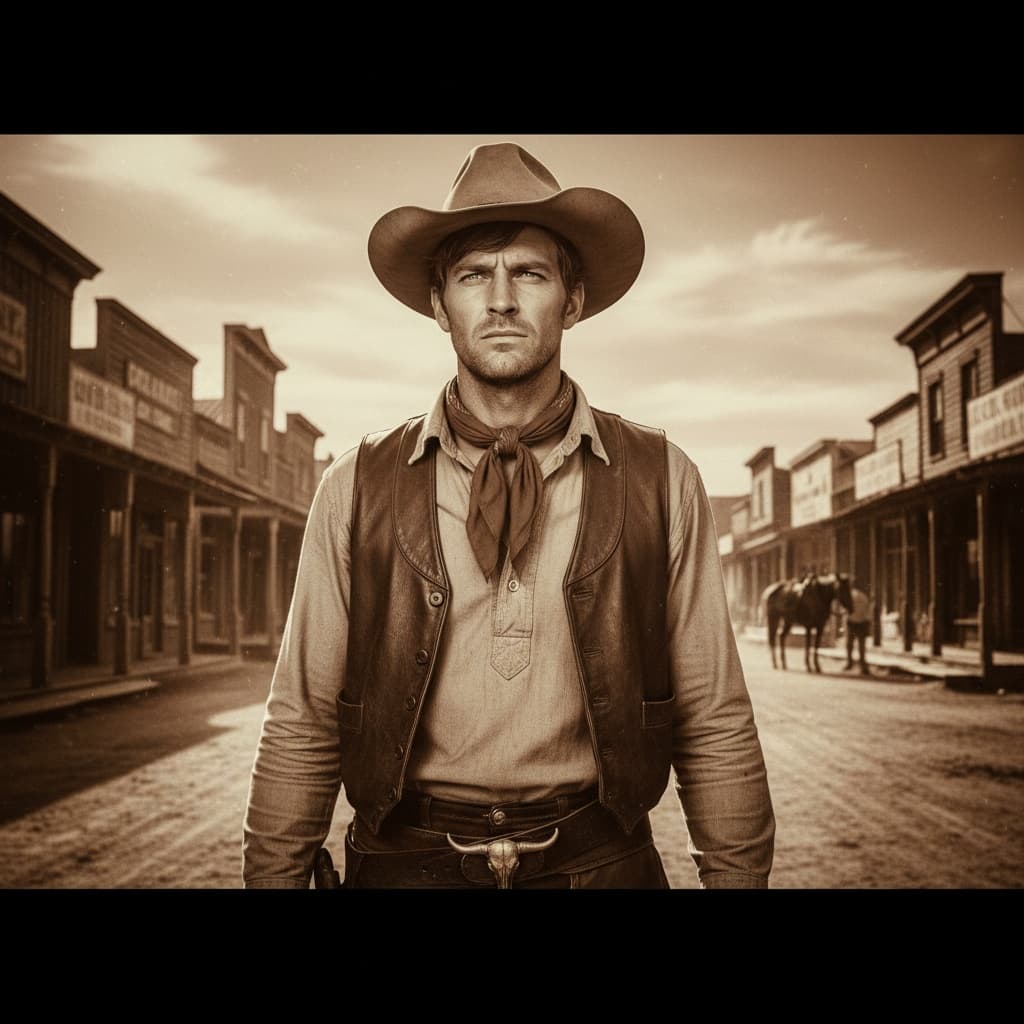 slim white man western cowboy hero 23479875