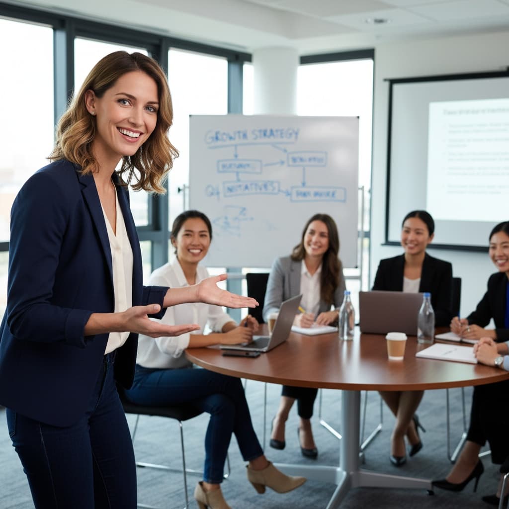 slim white woman breakout session presenting 44839661