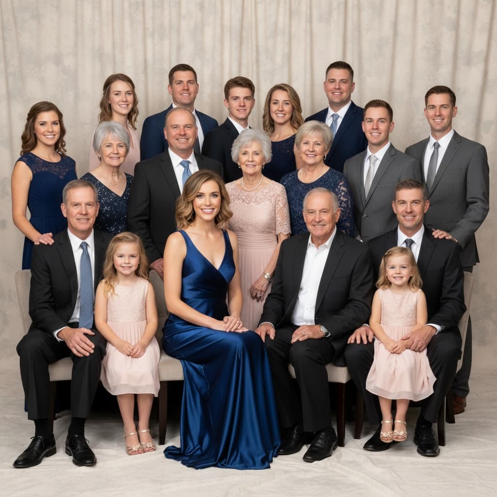 slim white woman formal studio portrait 10630401